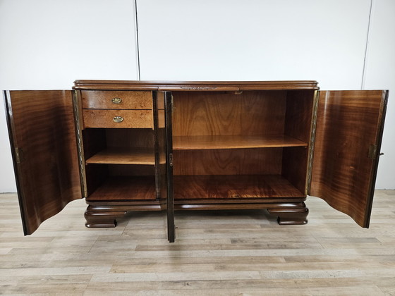 Image 1 of Art Decò Sideboard In Oak Wood With Marble Shelf By Friedrich Schlegel