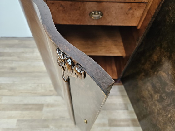 Image 1 of Art Decò Sideboard In Oak Wood With Marble Shelf By Friedrich Schlegel