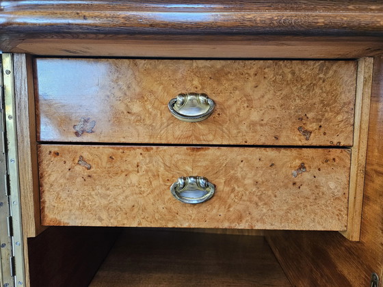 Image 1 of Art Decò Sideboard In Oak Wood With Marble Shelf By Friedrich Schlegel