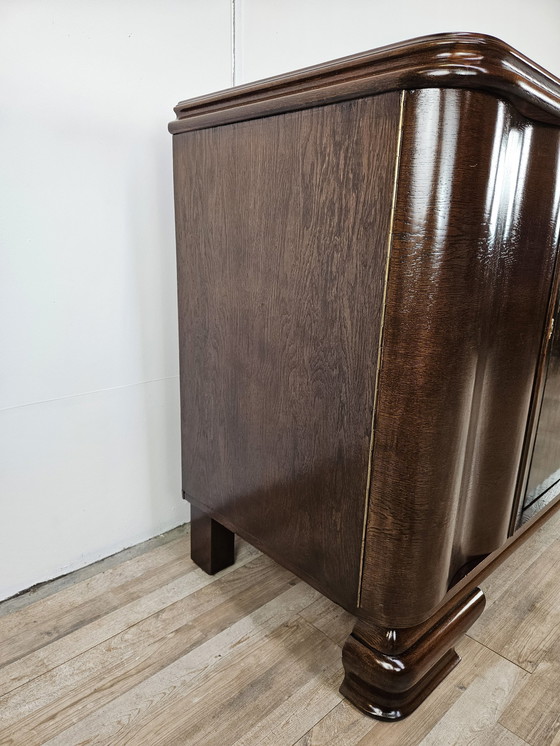 Image 1 of Art Decò Sideboard In Oak Wood With Marble Shelf By Friedrich Schlegel