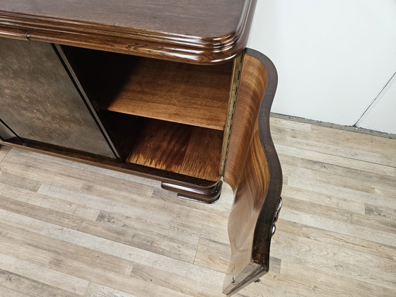 Image 1 of Art Decò Sideboard In Oak Wood With Marble Shelf By Friedrich Schlegel