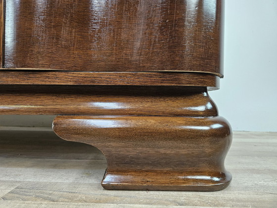 Image 1 of Art Decò Sideboard In Oak Wood With Marble Shelf By Friedrich Schlegel