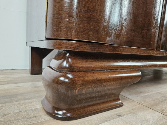 Image 1 of Art Decò Sideboard In Oak Wood With Marble Shelf By Friedrich Schlegel