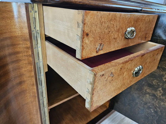 Image 1 of Art Decò Sideboard In Oak Wood With Marble Shelf By Friedrich Schlegel