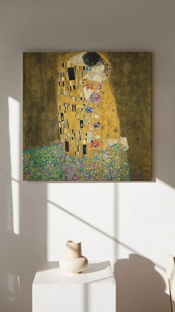 Image 1 of Gustav Klimt----The Kiss with certificate of authenticity.