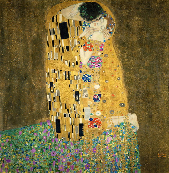 Image 1 of Gustav Klimt----The Kiss with certificate of authenticity.