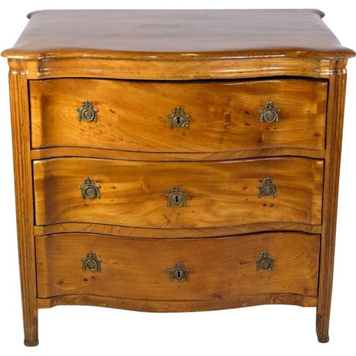 Cómoda vintage de madera de olmo, década de 1780