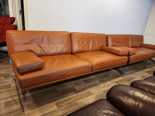 De Sede Ds-60 , 3-Seater Sofa + 2.5-Seater Sofa In Brown Leather