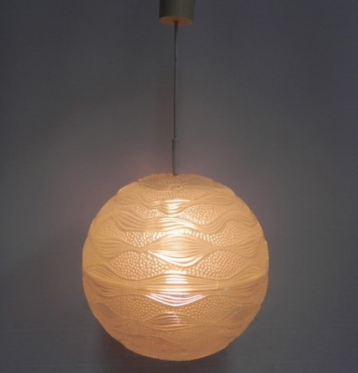 Lampada a sospensione vintage con globo rotondo in plastica