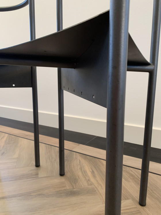 Image 1 of 2x Wendy Wright Chairs By P.Starck For Disform / Dark Grey Patina