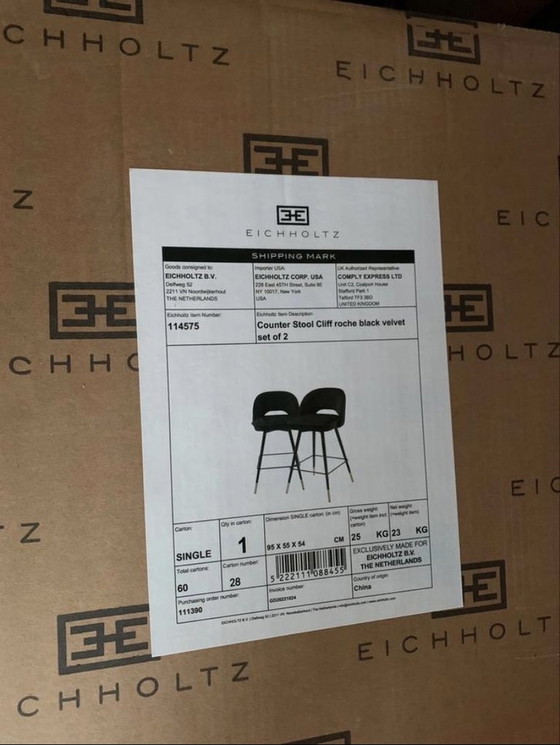 Image 1 of Eichholtz bar stools new in box