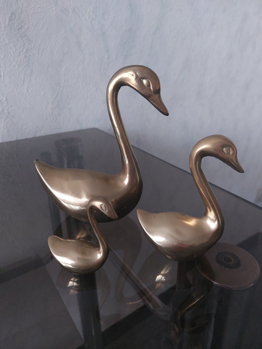 3x Brass Ducks