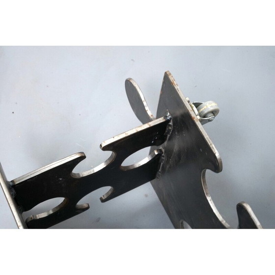 Image 1 of Tavolino da caffè vintage in metallo grigio, Germania 1980