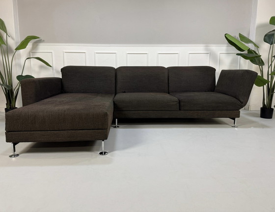 Image 1 of Brühl Moule corner sofa fabric sofa brown relax function