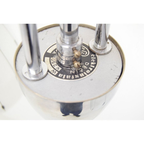 Image 1 of Lampadario vintage in vetro e cromo di Instala Decin, Cecoslovacchia, 1960