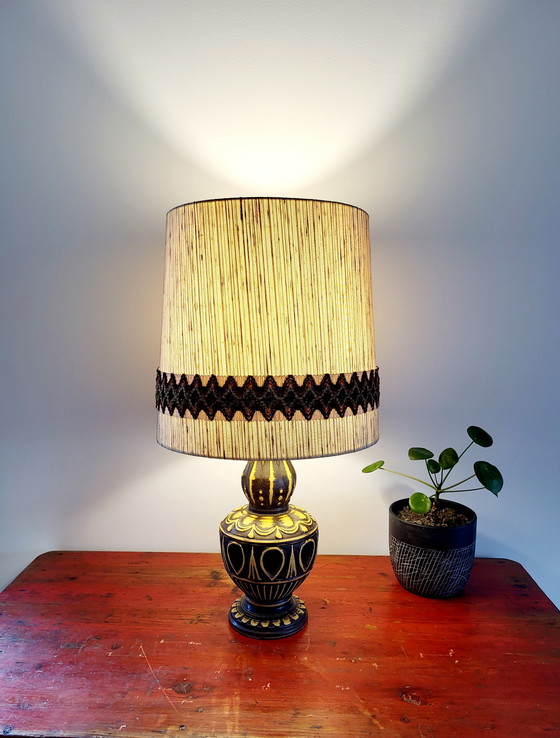 Image 1 of Lampada da tavolo vintage Fat Lava, modello 6063/28 con paralume originale, anni '70