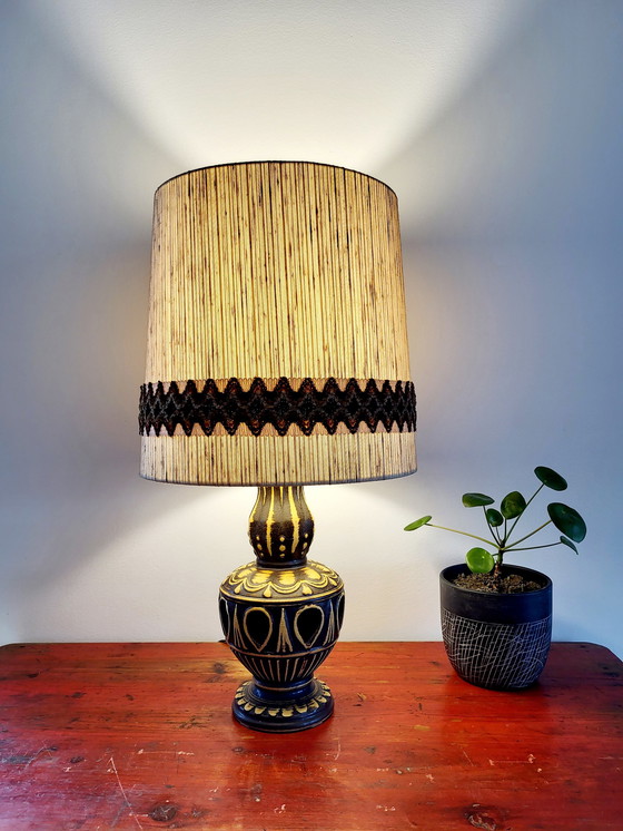 Image 1 of Lampada da tavolo vintage Fat Lava, modello 6063/28 con paralume originale, anni '70