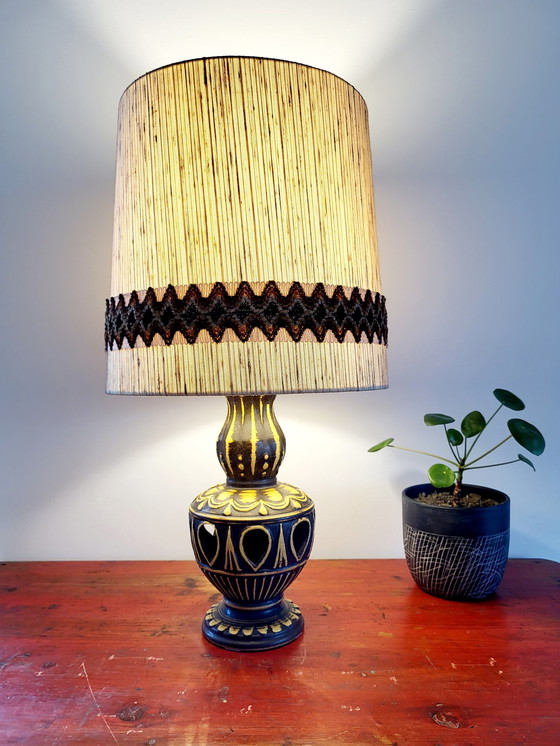 Image 1 of Lampada da tavolo vintage Fat Lava, modello 6063/28 con paralume originale, anni '70