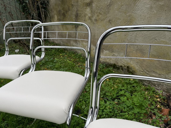 Image 1 of 4x Vintage Chromed Chairs