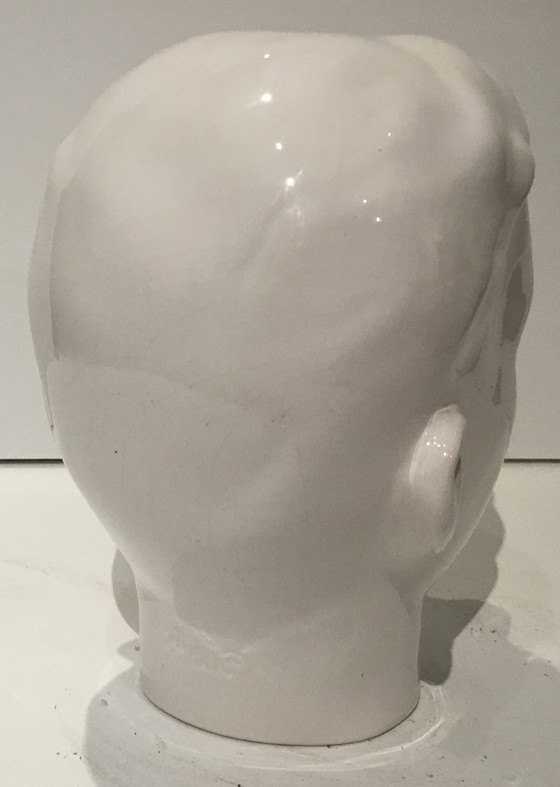 Image 1 of Vintage Boy's Head White Ceramic