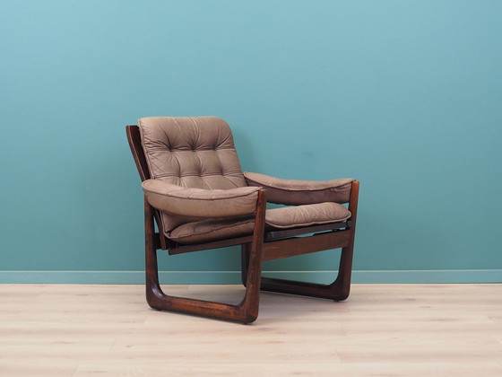 Image 1 of Leather Armchair, Danish Design, 1960S, Manufactured By Genega Møbler