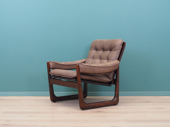 Image 1 of Leather Armchair, Danish Design, 1960S, Manufactured By Genega Møbler