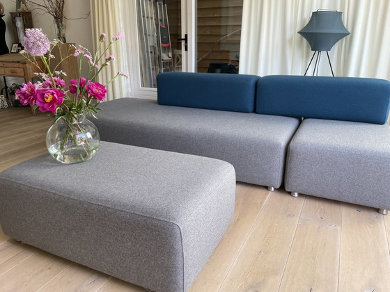 Image 1 of Leolux Ponton sofa- 3-seater + 2x ottoman