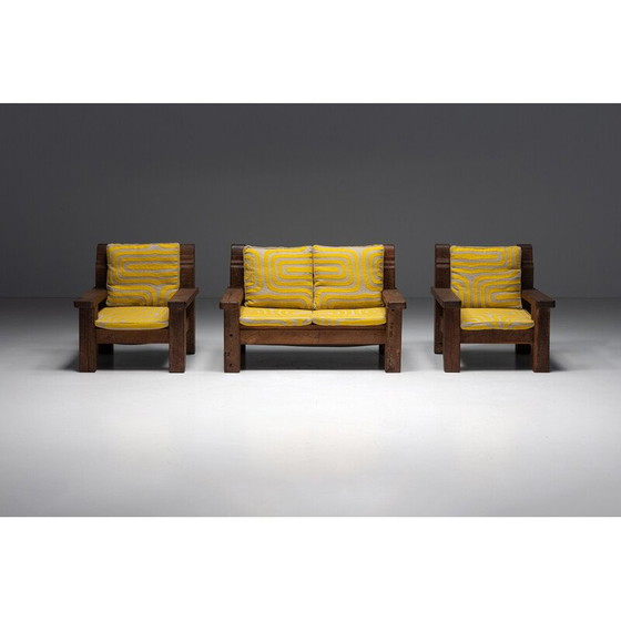 Image 1 of Vintage Brutalist Naive two-seater sofa, France 1950s