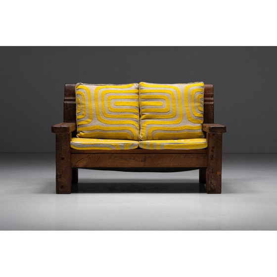 Image 1 of Vintage Brutalist Naive two-seater sofa, France 1950s