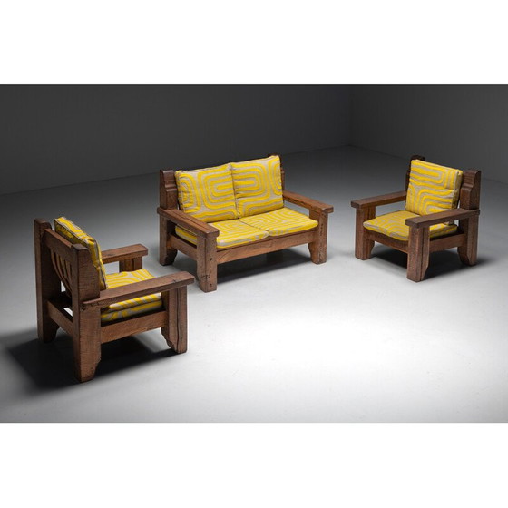 Image 1 of Vintage Brutalist Naive two-seater sofa, France 1950s