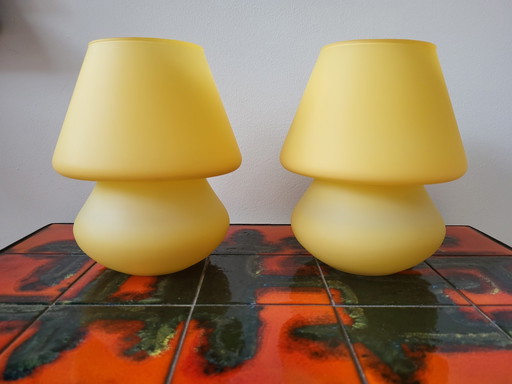 2x Habitat ALPHA 2 mushroom table lamp