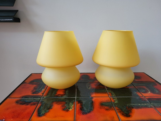 Image 1 of 2x Habitat ALPHA 2 mushroom table lamp