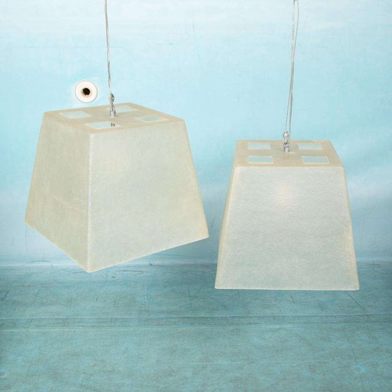 Image 1 of Minimalist vintage pendant lamp fiberglass, Roche Babois
