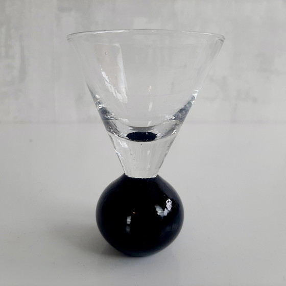 Image 1 of Set Of 6 Art Deco Ball Glasses, Shot glasses