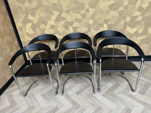 Cantilever Chairs With Armrests, Italian Design Canasta Van Arrben