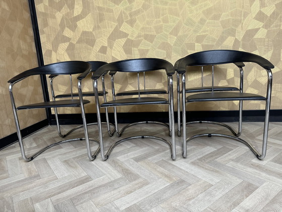 Image 1 of Cantilever Chairs With Armrests, Italian Design Canasta Van Arrben