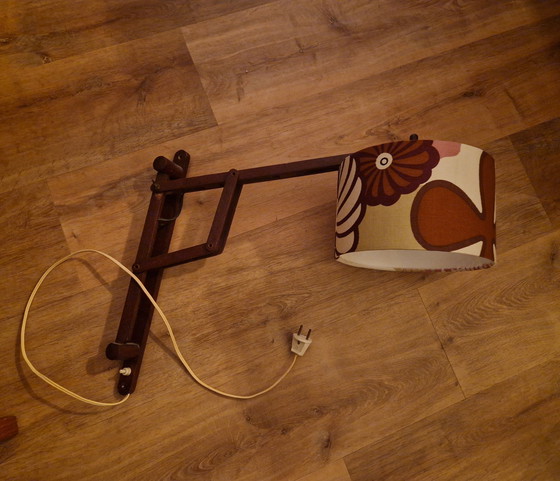 Image 1 of Vintage Scissor Lamp With Beautiful Lampshade