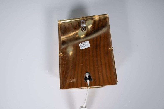 Image 1 of Lampada da parete vintage in ottone e vetro fumé