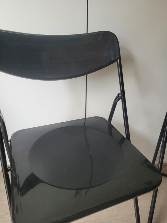 Image 1 of 2x Niels Gammelgaar TED black foldingchairs / klapstoelen