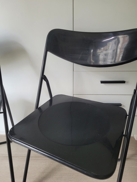 Image 1 of 2x Niels Gammelgaar TED black foldingchairs / klapstoelen