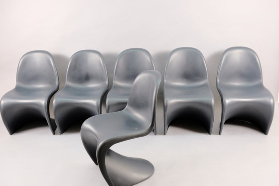 Image 1 of Mid-Century dining chairs Panton Chair by Verner Panton for Vitra, set of 6