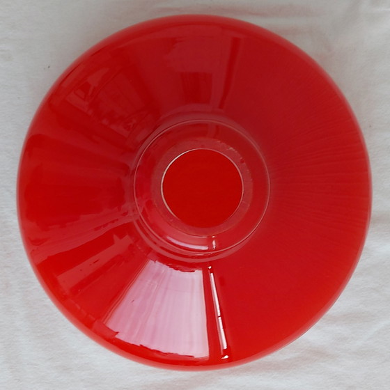 Image 1 of Vintage red glass pendant lamp shade