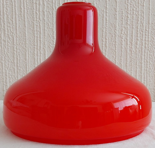 Vintage red glass pendant lamp shade