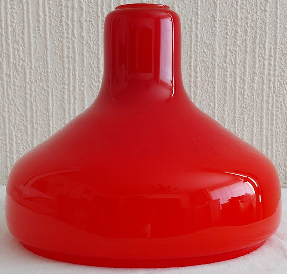 Image 1 of Vintage red glass pendant lamp shade