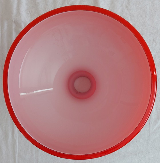 Image 1 of Vintage red glass pendant lamp shade