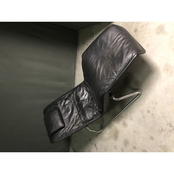 Image 1 of Poltrona vintage in pelle nera, 1980