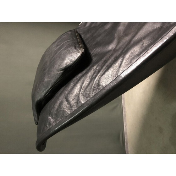 Image 1 of Poltrona vintage in pelle nera, 1980