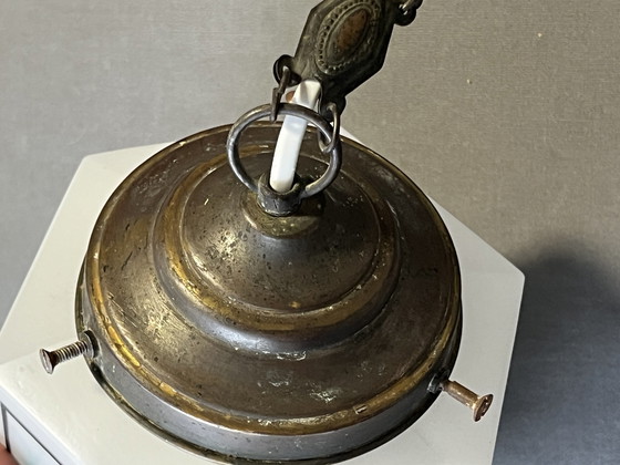 Image 1 of Lampada da soffitto Art Déco, opalina esagonale, circa 1925