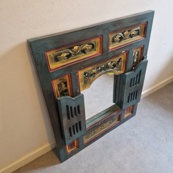 Image 1 of Large Oriental Mirror With Folding Doors