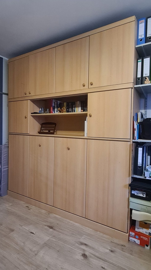 Folding wardrobe bed with lighting